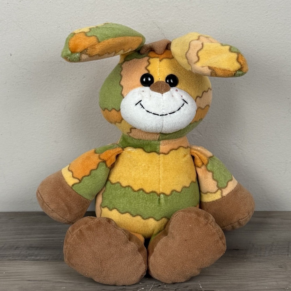 Gund THREADS Bunny RAGS‎ Rabbit Plush Patchwork Everland 14" Stuffed Animal Toy
